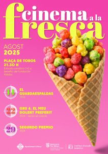 Cartel con las películas del cine de verano